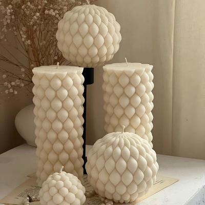 Fried Dough Twists Round Candle Silicone Mold Woven Ball Candle Silicone Mold Spiral Geometry Cylindrical Candle Silicone Mold