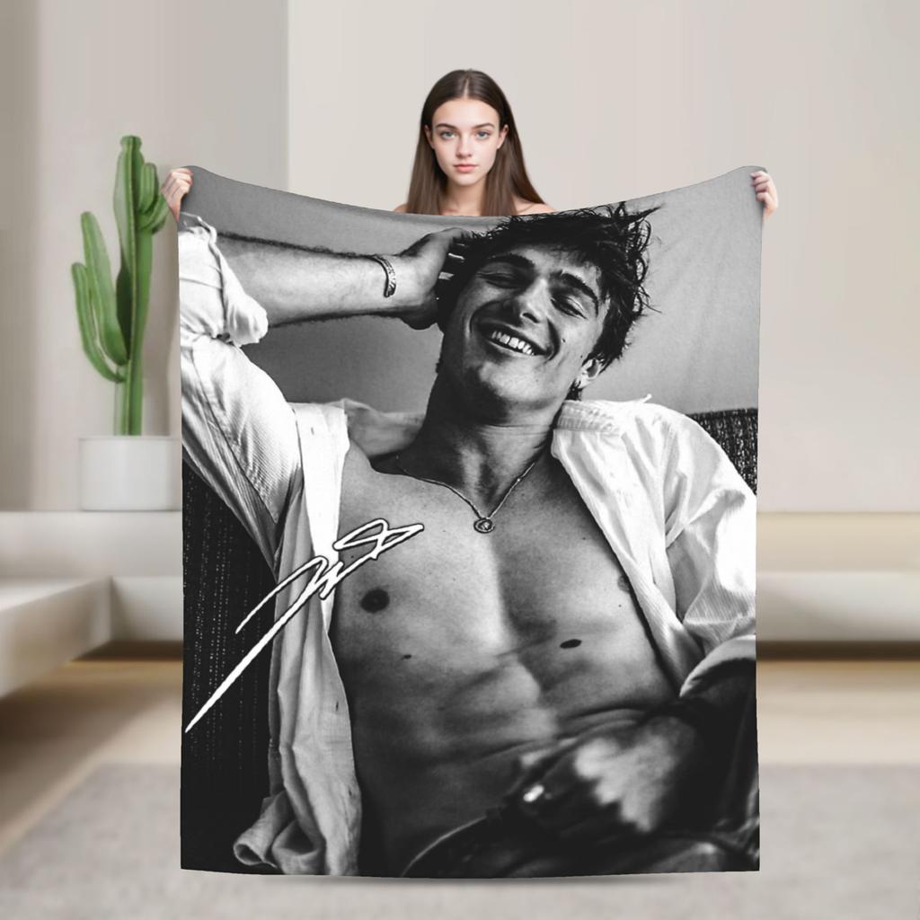 Jacob Elordi Australischer Schauspieler Poster Decken Qualität Weich Warm Überwurfdecke Winter Reisen Outdoor Bequeme Tagesdecke