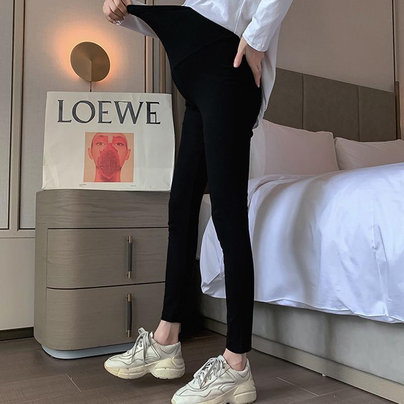 2024 Maternity Leggings: Slim, High-Waist, Belly Support, Solid Color for Spring/Summer