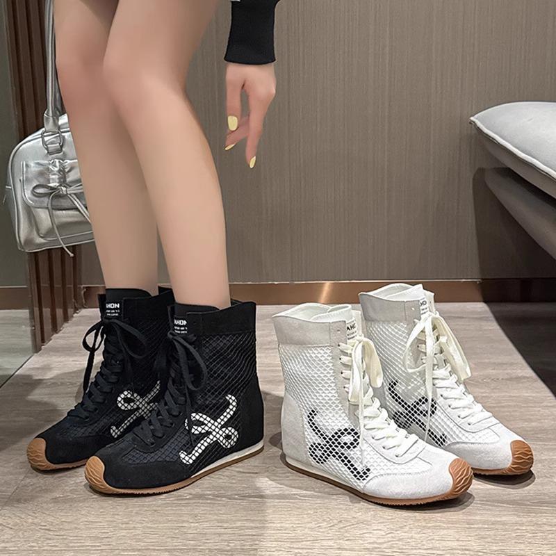 2025 Summer New High-top German Training Shoes Design Sense Casual Breathable Martin Boots Women's Versatile Boxing Mountaineering Boots