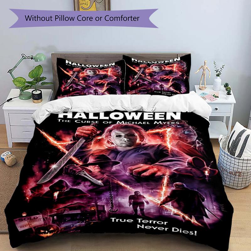 Halloween: The Curse of Michael Myers Bedding Set Comforter Cover Gift for Bedroom,Includes 1 Cover and 2 Pillowcases, No InsertB556