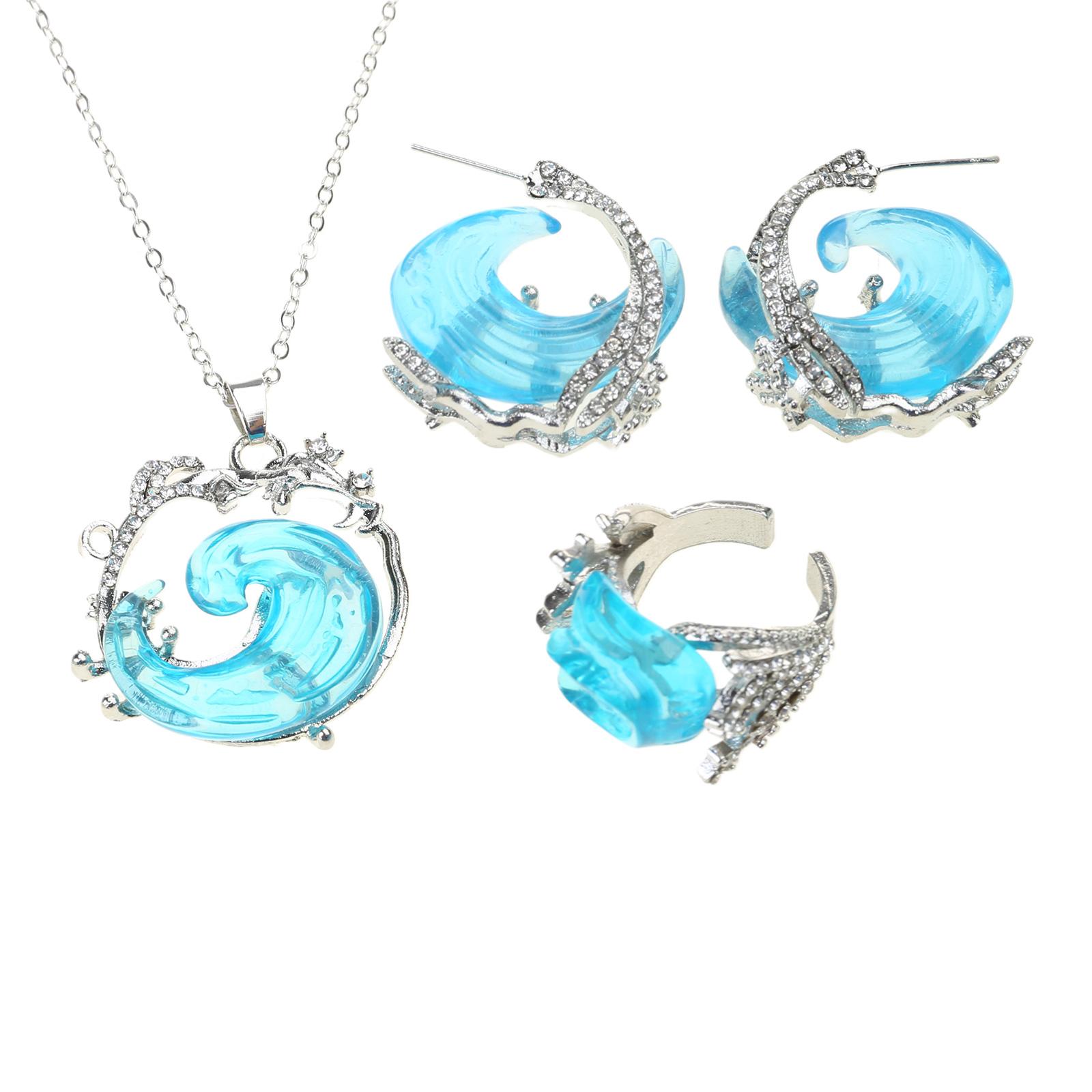 

Unisex Engagement Jewelry Set Unique Drop Earrings Unique Pendant Necklace Resin Alloy Ring Suitable for Any Occasion
