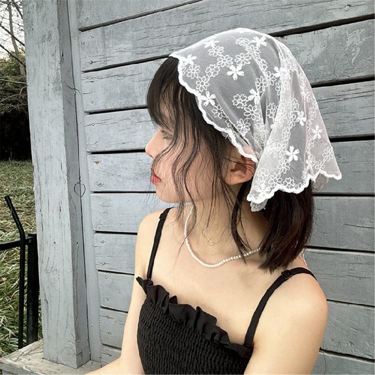 Soft and Comfortable Lace Hair Bandanas for Women Bohomian Flower Hair Scarf