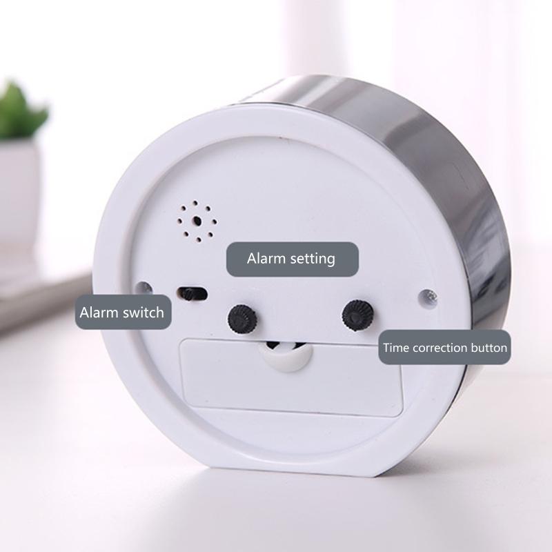 Quadratischer, runder, kleiner Wecker, Schlummerfunktion, geräuschlos, Wecken, Aufwachen, Tischuhr, batteriebetrieben, kompakt, tragbar, Reisewecker