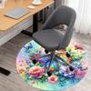 1 stuks Vlinder Bloemen Ronde Stoelmat kantoor Vloerkleed - Antislip, Vloermat voor Kantoor, Slaapkamer, Ideaal woondecoratie cadeau c0112001
