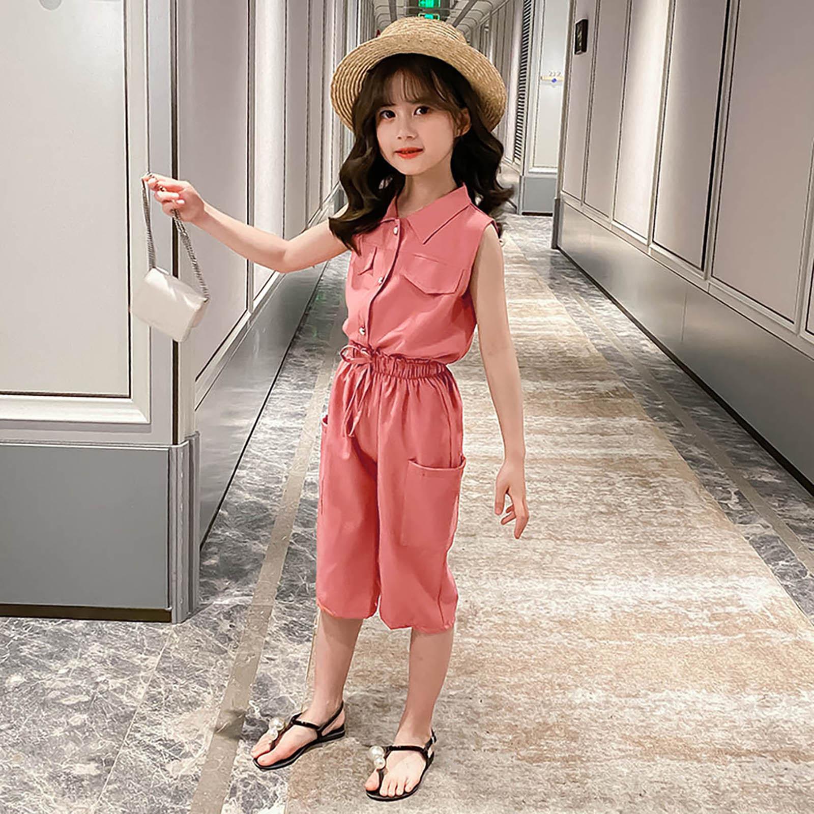 

Детские однотонные топы для маленьких девочек, футболка, штаны с эластичной лентой, комплект одежды 130 красный