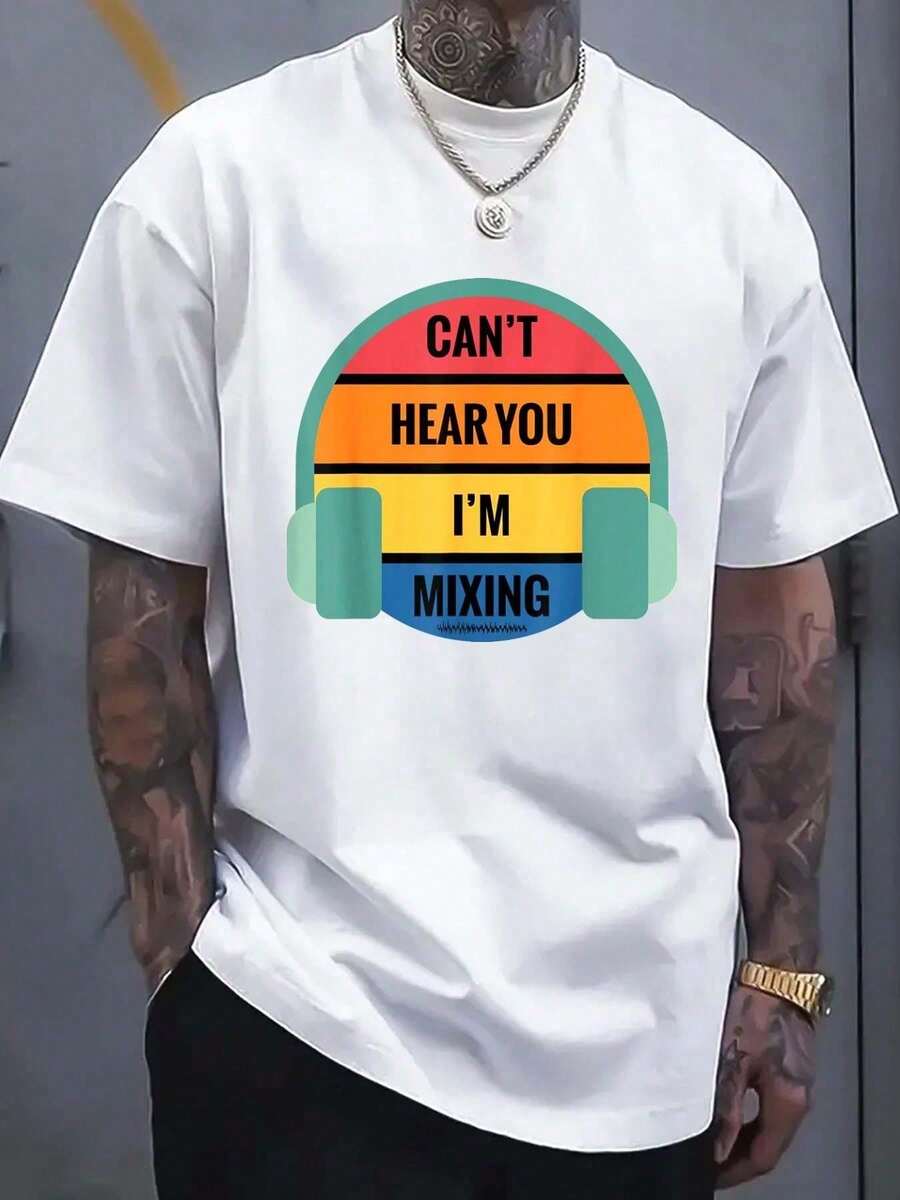 

Can t Hear You I Mixing Funny Saying Tee Retro Vintage Dj T-Shirt Street Hip-Hop Unisex T-Shirt S