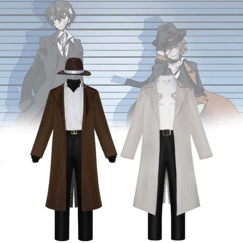 Comfortable Anime Cosplay Outfits For Gamers Bungo Stray Dogs Dazai Chuuya Soft Fabric