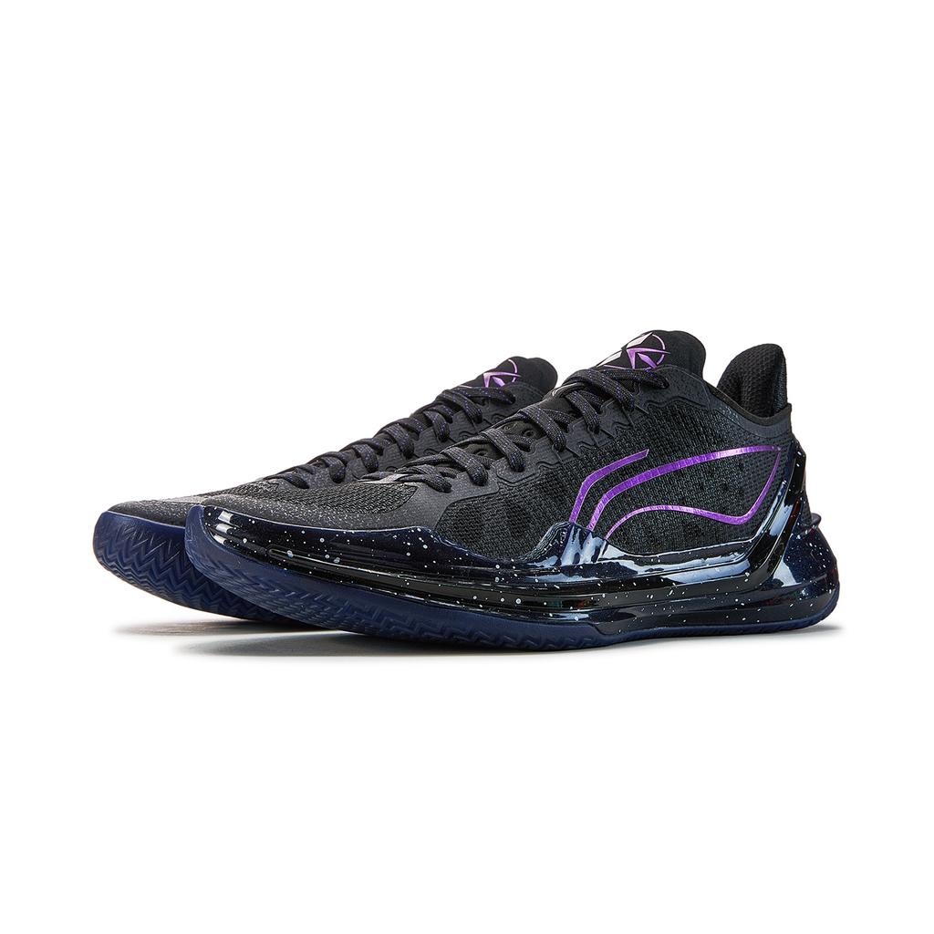 Li Ning Blade 4 V2 Cushioning Slip Resistant Support Lightweight Rebound Low top Basketball Shoes Men's Black Purple ABAU037-18