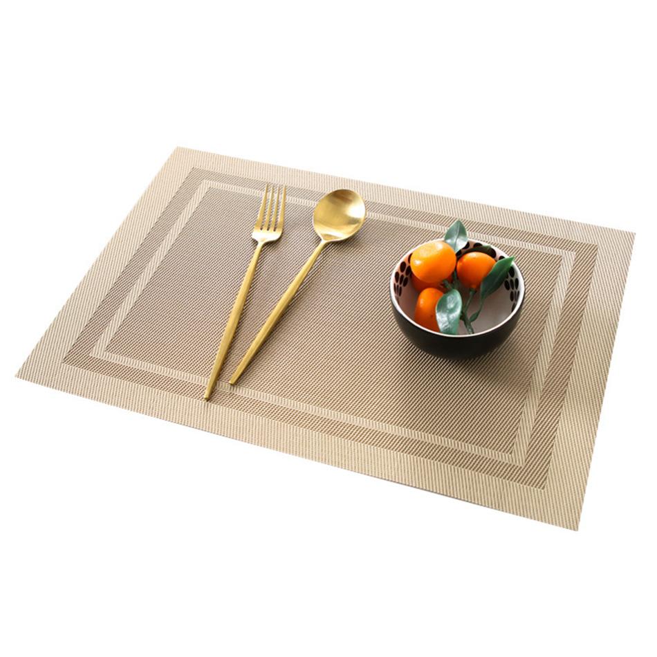 Placemats for Dining Table PVC Bamboo Pattern Table Mats Multiple Colors Non-Slip Heat Resistant Washable Easy to Clean 4PCS