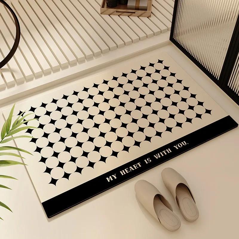 Non-slip Bathroom Carpet, Absorbent Doormat, Water-Absorbent Rug, Floor Mats, Bath Mat, Toilet Entrance, Home Decoration