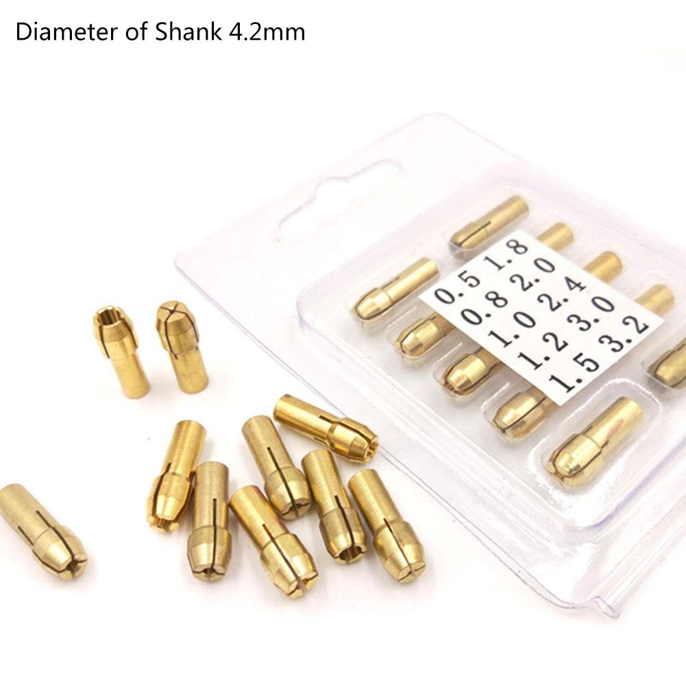 10pcs Electric Grinder Chuck Drill Chucks Collet 0.5-3.2mm Accessory Set