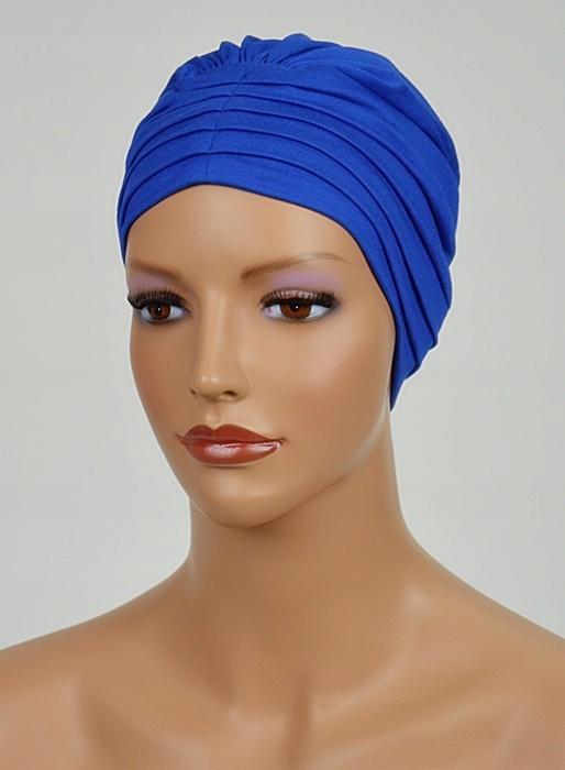 Cornflower Blue Turban Nadia 24 Hat Without Pattern Even After Chemotherapy