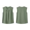 Sleeveless Loose Fit Linen Blouse for Women Casual Round Neck Solid Lightweight Summer Top Shirt