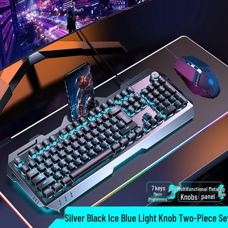 Pioneer 810 Gaming Set: Mechanical Feel Keyboard, Mouse, Headset with Knob