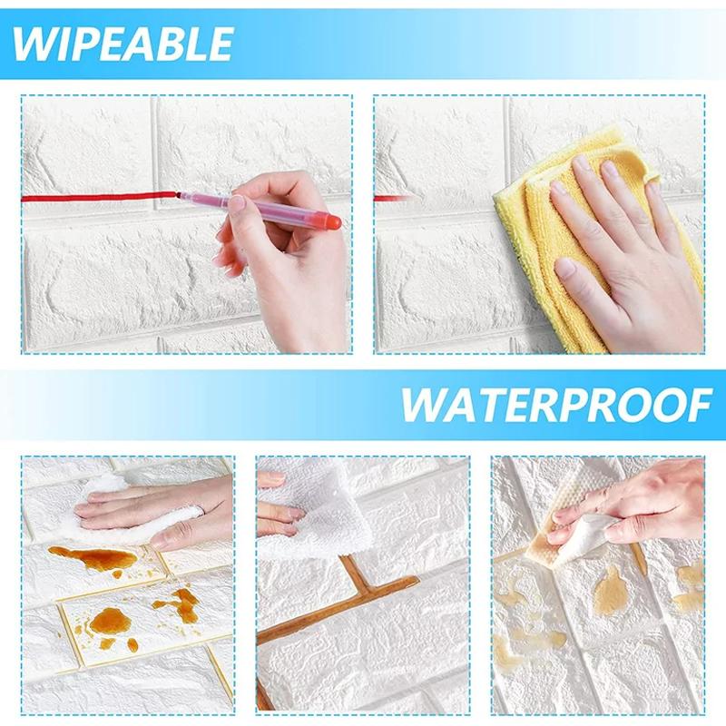 Naklejki ścienne 3D Samoprzylepna tapeta Antykolizyjne miękkie panele Dekoracja sypialni Odporne na wilgoć naklejki ścienne 10 szt.