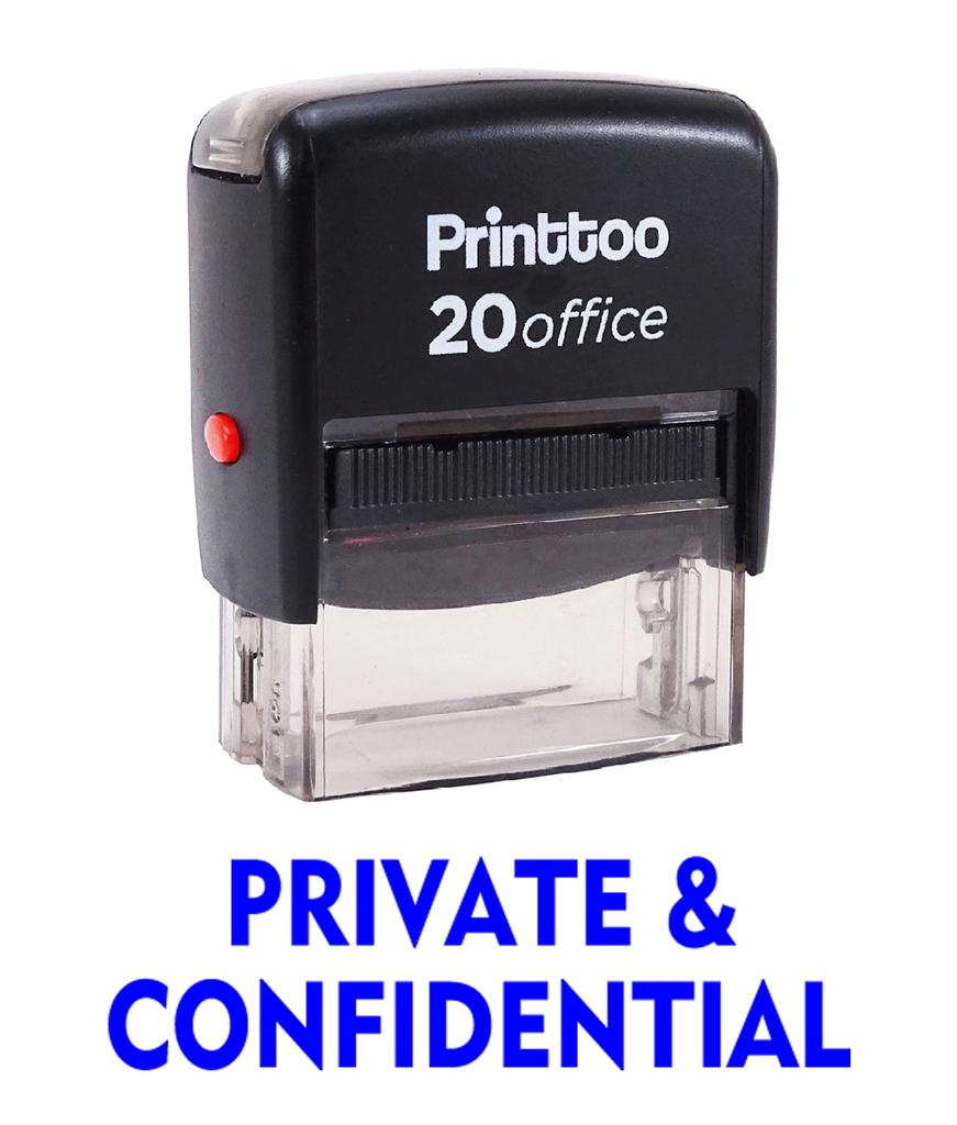 Printtoo PRIVATE & CONFIDENTIAL Self Inking Rubber Stamp Office Stationary Custom