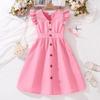 2025 Girls' Summer Striped Princess Dress with Fly Sleeves