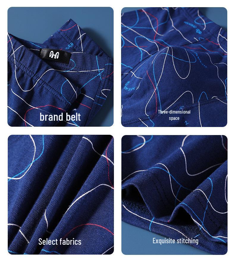 Men's Summer Cotton Boxer Briefs, Thin & Breathable, Boys' Basic Style, Cool, Boxed Set of 4.