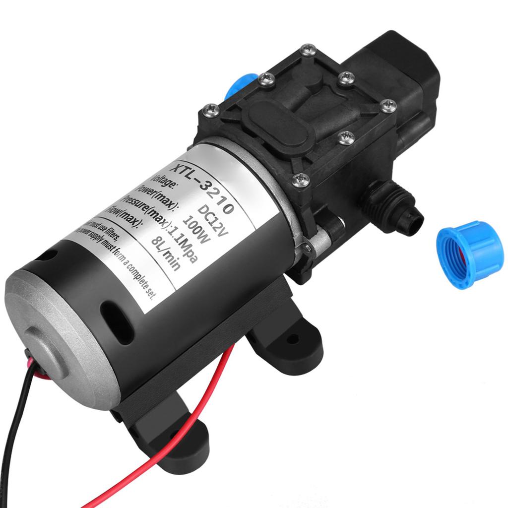 12V DC 100W 8L/Min 160Psi High Pressure Diaphragm Self Priming Water Pump for Wash Water Pump