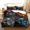Colorful Cat 3D Digital Printing Polyester Quilt Cover Two Or Three Pieces Can Be