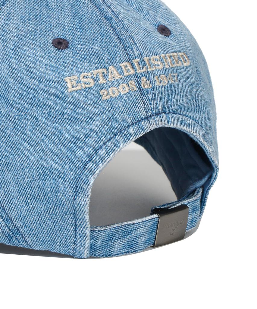 COVERNAT [Covernat X Wrangler] Logo Denim Washed Ball Cap Sky Blue