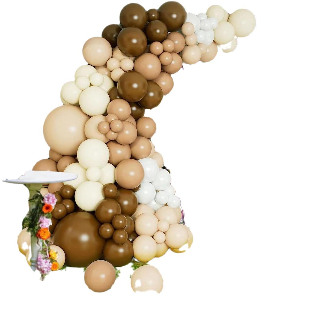 Brown Balloon Wreath Set Nude Coffee Bohemian Neutral Balloon Woodland Teddy Bear Theme