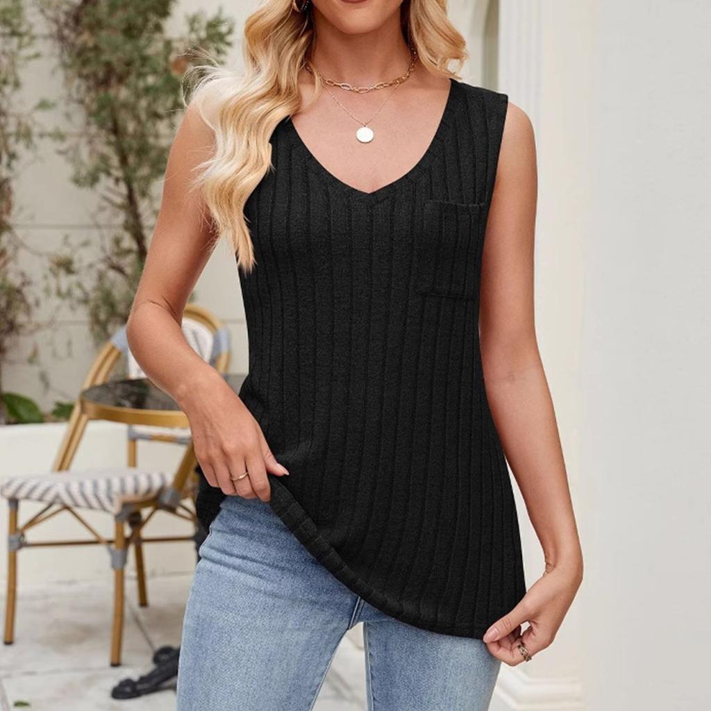 Women's Fashion Casual Short Sleeve Basic Texture Solid Color V-Neck T-Shirt Tops