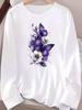 (Asian Size) Long Sleeve T-shirts Casual Clothing Women butterfly cute o-neck Print T Shirt autumn winter spring Fashion Top Graphic Tee