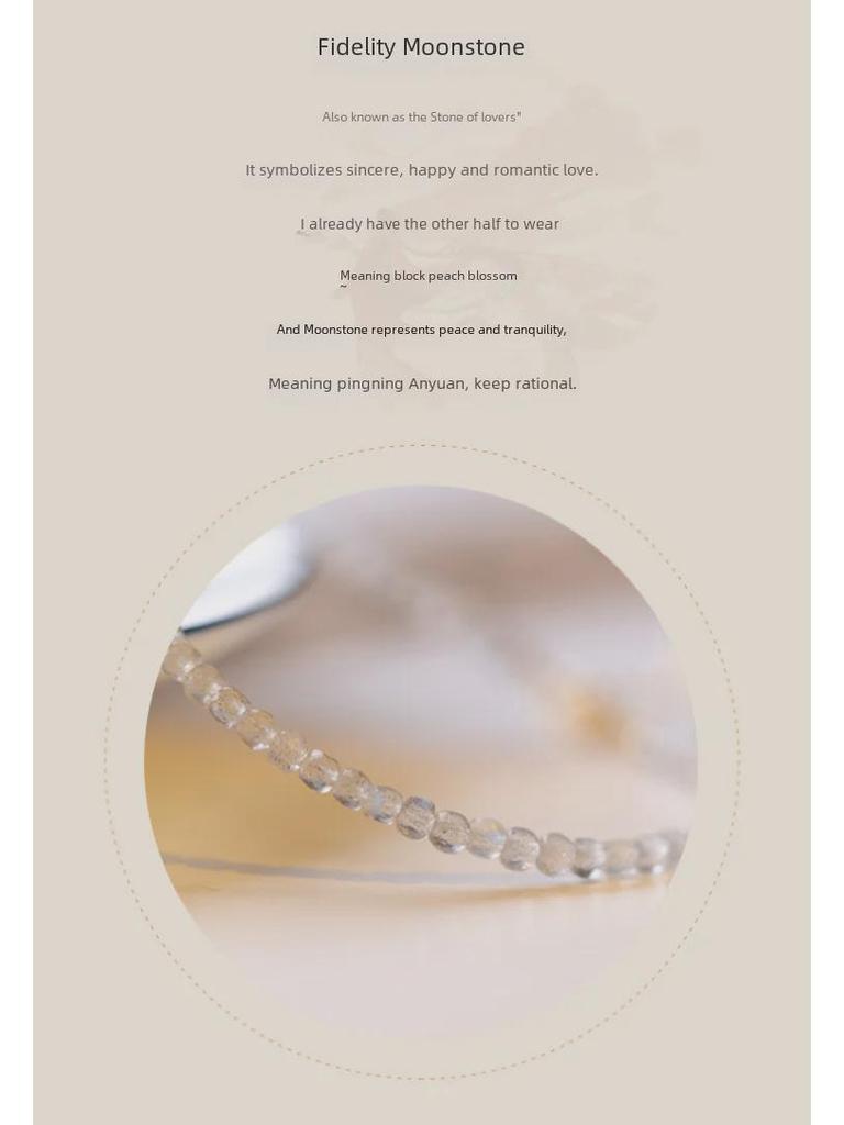 Natural Gray Moonstone and Labradorite Crystal Bracelet - Elegant, Simple Gift