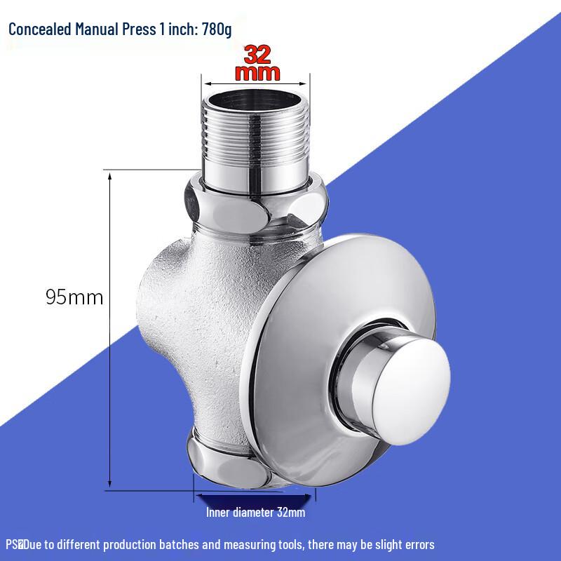 ZISIZ Concealed Manual Press Toilet Flush Valve