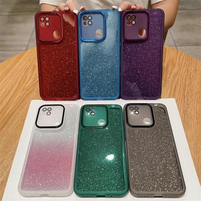 Con Glitter Lens Protector Custodia morbida in silicone trasparente per Xiaomi Redmi 9C NFC 9A 9AT 10C 10A 12C A1 A2 Plus Cover posteriore 12 10 9 C