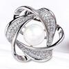 Scarf Ring Clip for Women Rhinestone Flower Belt Scarf Slide Buckle Metal Floral Shawl Brooch Ties Clips for Dress Shirts Clothing Accessories