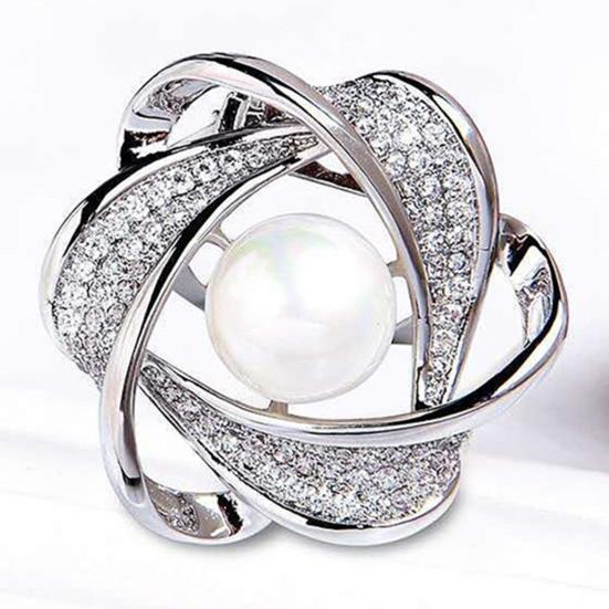 Scarf Ring Clip for Women Rhinestone Flower Belt Scarf Slide Buckle Metal Floral Shawl Brooch Ties Clips for Dress Shirts Clothing Accessories