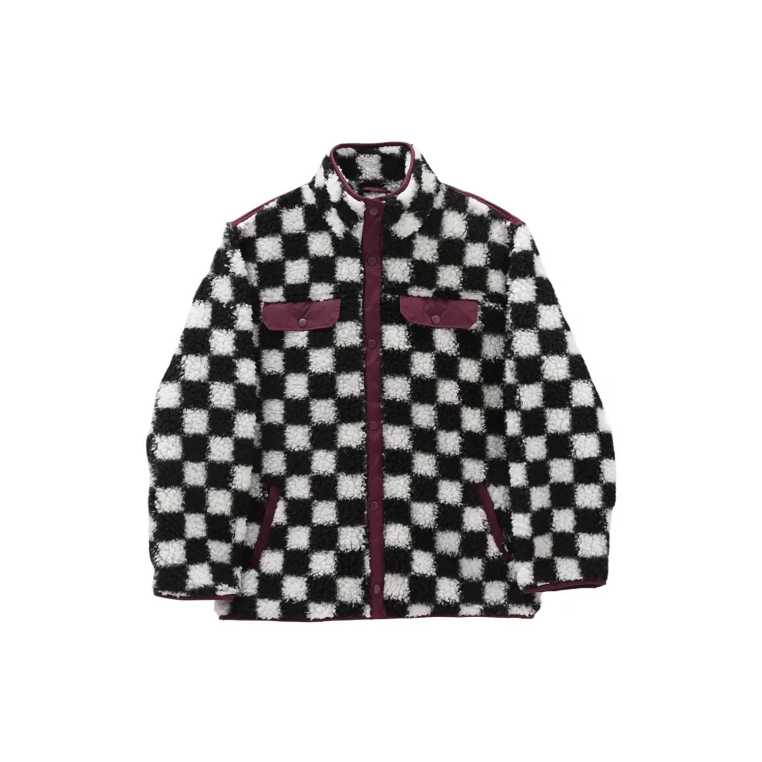 (WMNS) Vans Casual Polar Fleece Sports Jacket Black White Colorblock Women s VN0A5LJ3705 L