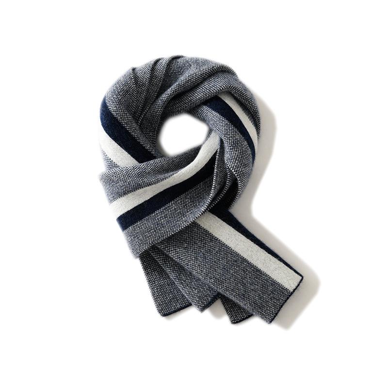 Women's Winter Tricolor Knit Cashmere Scarf & Shawl