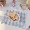 Korean Retro Blue Plaid Tablecloth Placemats Table Mat Food Posing Background Cloth Insulation Pad Home Decoration Accessories