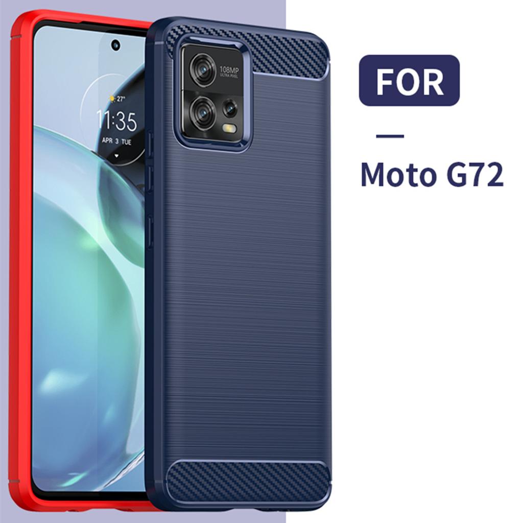Silicone Protective Case For Motorola Moto G72 Shockproof Matte Cover for Moto G72 Luxury Carbon Fiber Cases Coque Fundas