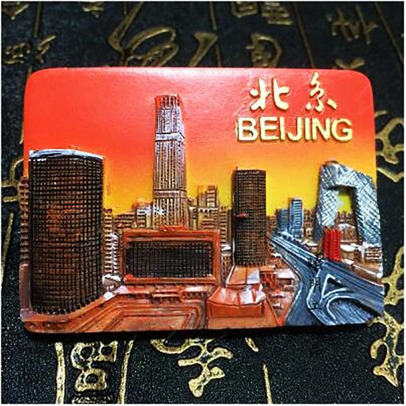Beijing Fridge Magnets Tourism Souvenir The Great Wall Building Magnetic Magnets for The Refrigerator China Scenery Resin Gifts