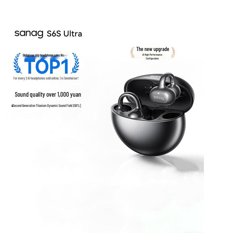 

Sena S6SUltra Ear Clip-on Open-Ear AI Sport Bluetooth Headphones