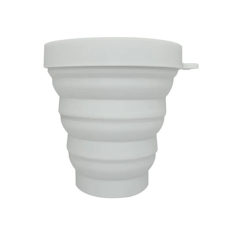 Practical 150ml Portable Silicone Retractable Folding Cup With Lid Telescopic Collapsible Drinking Cup Outdoor Travel Water Cup