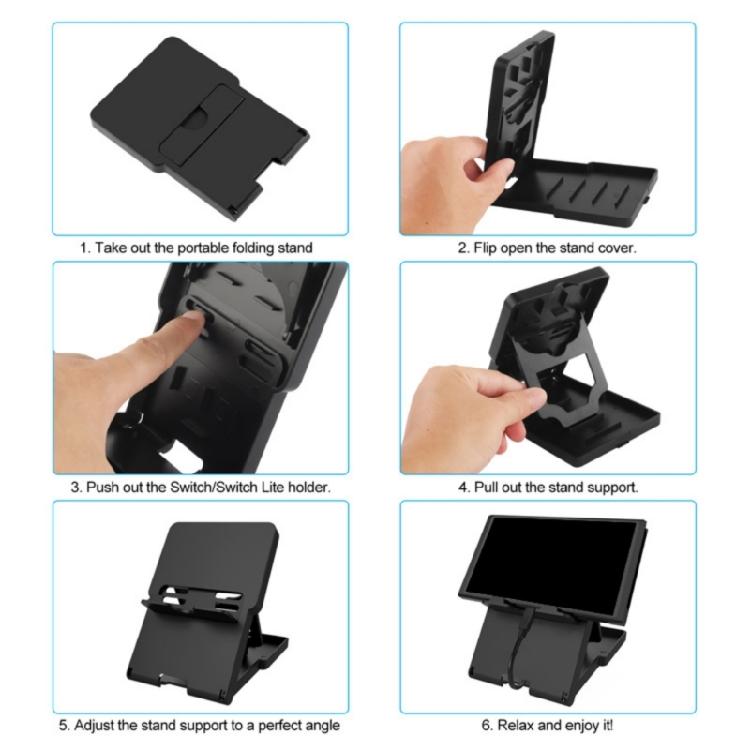 Travel Friendly Display Rack 5-Gear Adjustable Foldable Game Card Holder Stand for NSL/NSO Phone Desktop Placement