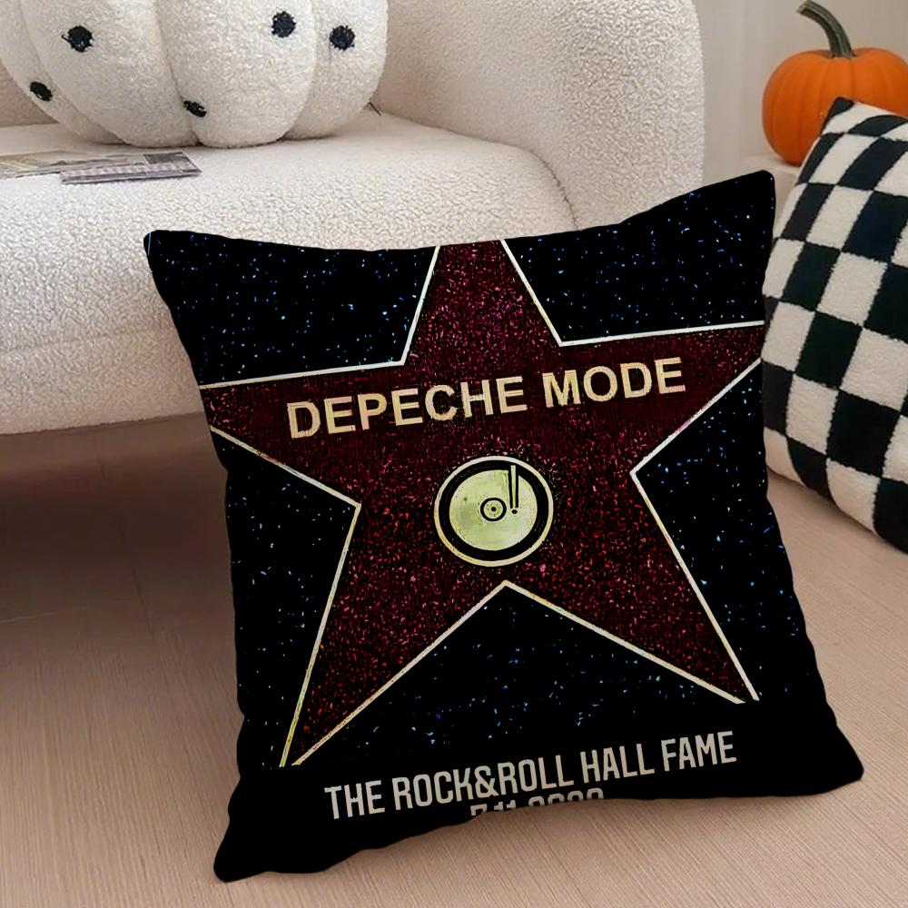 DDepeche Mode logo Cushion Cover Throw Pillow Cover Hidden Button Durable Polyester Chair Cushion