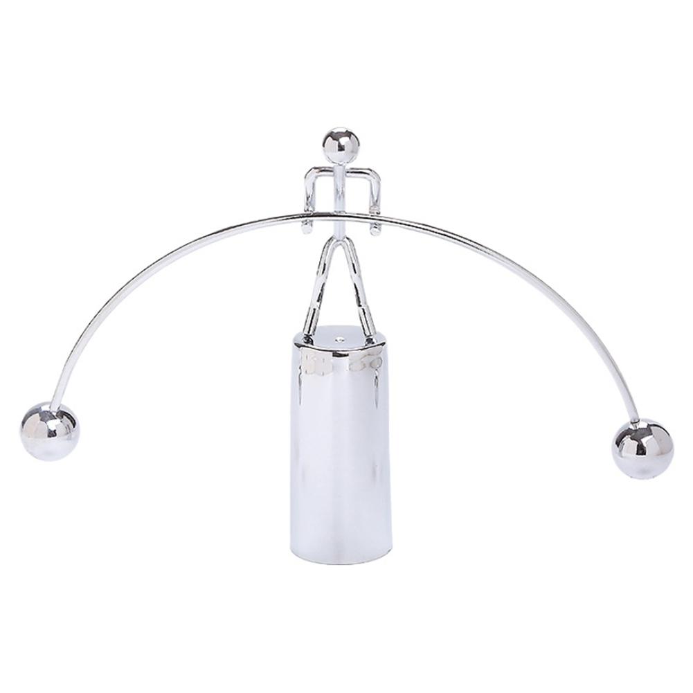 Physics teaching Ornament Balance Little Tumbler Weightlifting Desktop Ornament Newton Physics Metal Home Decor