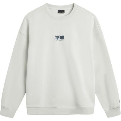 Li Ning Sports Lifestyle Series Loose Fit Round Neck Logo Couple Sweatshirt Unisex Sweatshirt AWDVC83-1