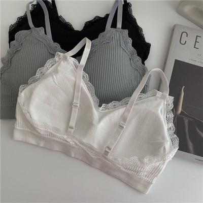Girls Solid Lace Bras Backless Adjustable Strap Push Up Bras For Women Sexy Lingerie Casual Inner Vest Tank Tops Fashion Lady Pad Bras