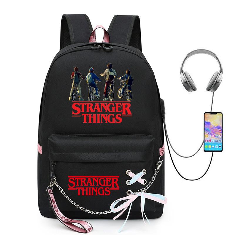 Stranger Things Student Backpack USB Charging Backpack KTB