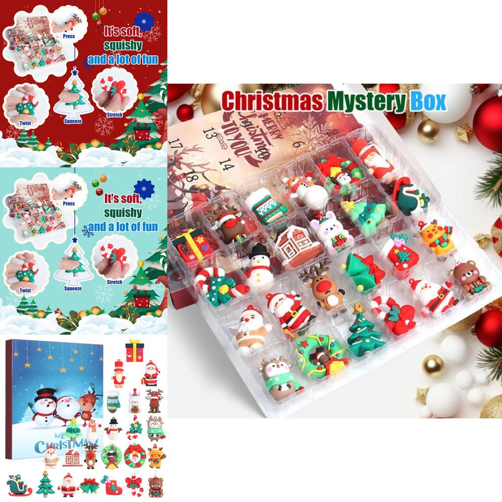 Santa Claus Christmas Advent Calendar Pvc 3d Iconic Figures For Holiday Party Decor And Gifts