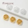 2-6Pcs/Lot Hollow Square Beads 18K Gold Plated Spacer Beads For Jewelry,Separators For Bracelets Accessories DIY Findings