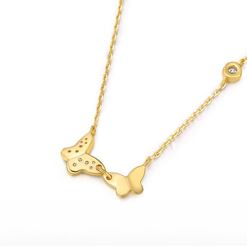 Lekki luksusowy styl naszyjnik motyl seria leśna delikatny cyrkoniowy łańcuszek jako prezent dla dziewczyny nowy styl